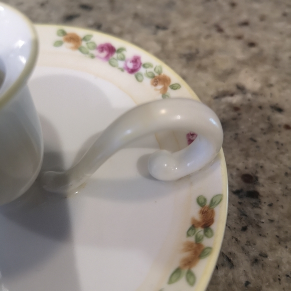 Vintage Nippon (Japan) 4.5" Handed Painted Porcelain Handled Candlestick Holder - Picture 3 of 8